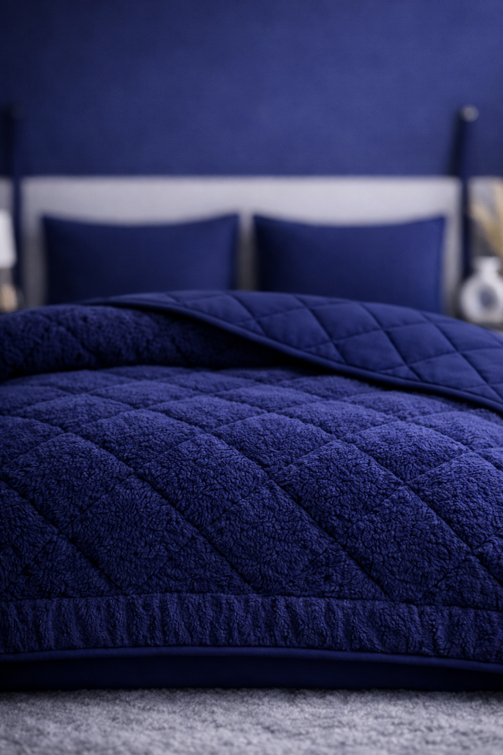 Çift Kişilik Deep Blue Welsoft Uyku Seti | Yorgan + 2 Yastık Kılıfı