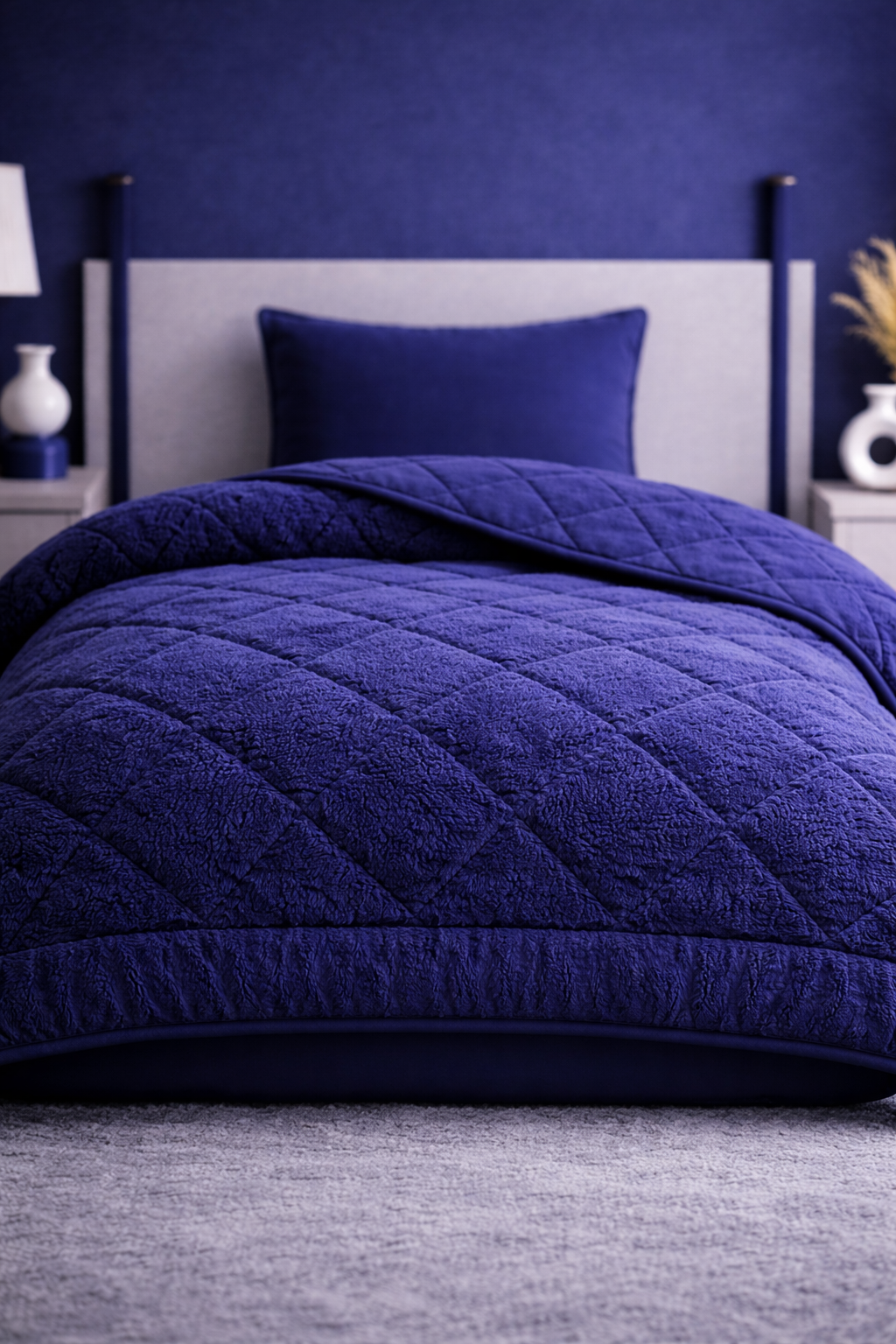 Tek Kişilik Deep Blue Welsoft Uyku Seti | Yorgan + 1 Yastık Kılıfı