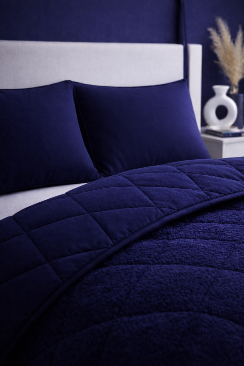 Çift Kişilik Deep Blue Welsoft Uyku Seti | Yorgan + 2 Yastık Kılıfı