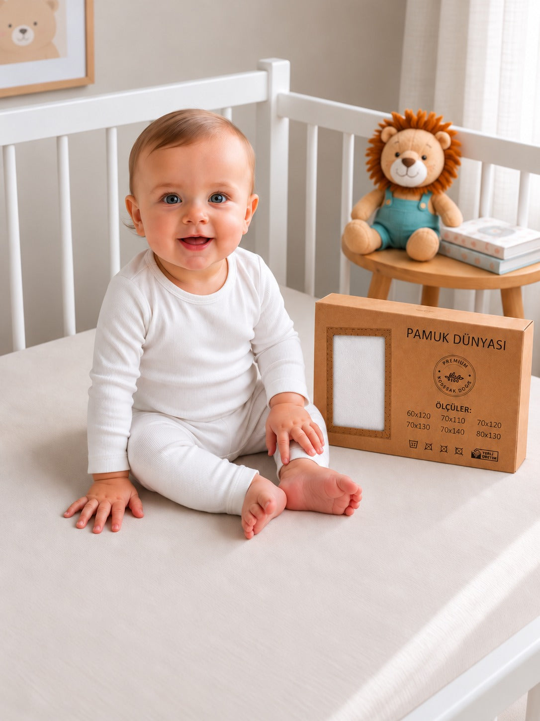 Kutulu Bebek Çarşafı Lastikli | %100 Pamuklu Penye  | 60x120 | 70x110 | 70x120 | 70x130 | 70x140 | 80x130